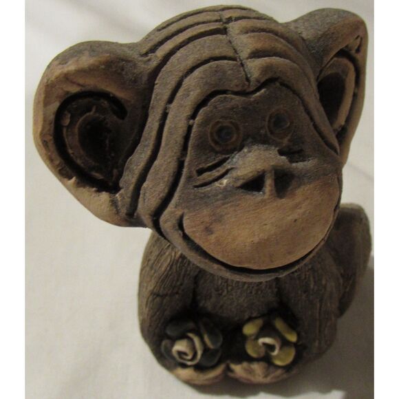 Artesania Rinconada monkey with flowers figurine chimpanzee - Picture 6 of 8
